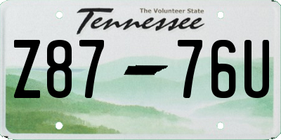 TN license plate Z8776U
