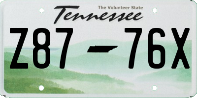 TN license plate Z8776X