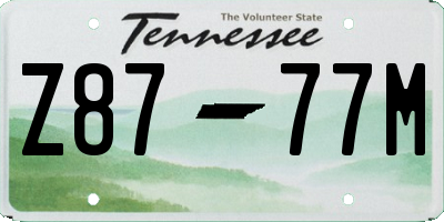 TN license plate Z8777M
