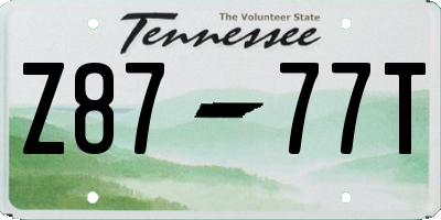 TN license plate Z8777T