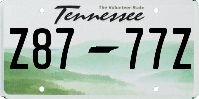 TN license plate Z8777Z