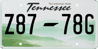 TN license plate Z8778G