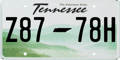TN license plate Z8778H