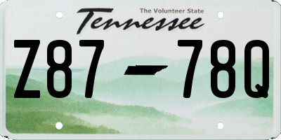 TN license plate Z8778Q