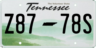 TN license plate Z8778S