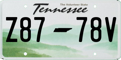 TN license plate Z8778V