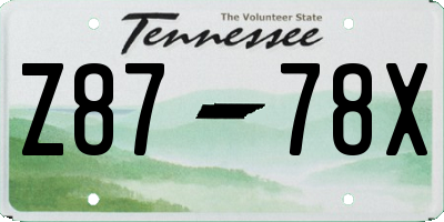 TN license plate Z8778X