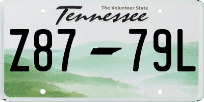 TN license plate Z8779L