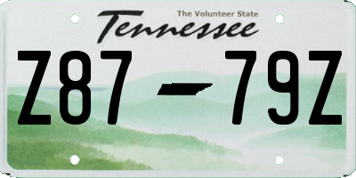 TN license plate Z8779Z