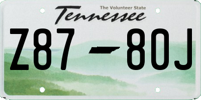 TN license plate Z8780J