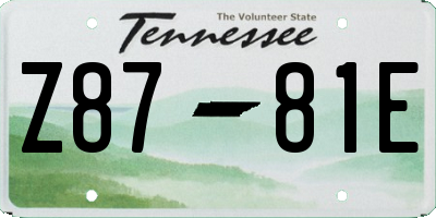 TN license plate Z8781E