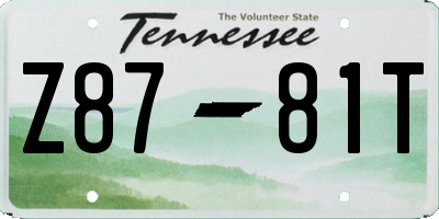 TN license plate Z8781T