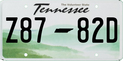 TN license plate Z8782D