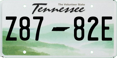 TN license plate Z8782E