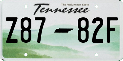 TN license plate Z8782F