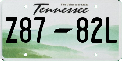 TN license plate Z8782L