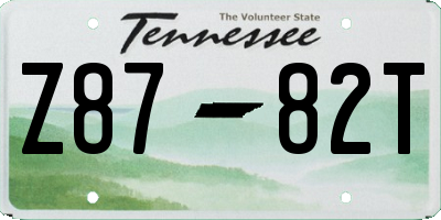 TN license plate Z8782T