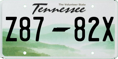 TN license plate Z8782X
