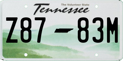 TN license plate Z8783M