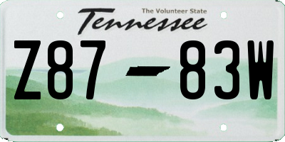 TN license plate Z8783W