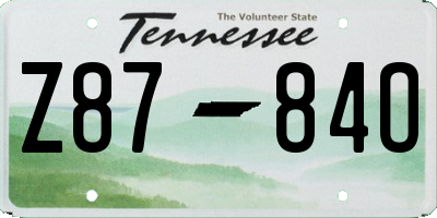 TN license plate Z8784O