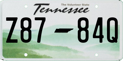 TN license plate Z8784Q