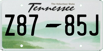 TN license plate Z8785J
