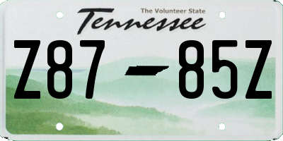TN license plate Z8785Z