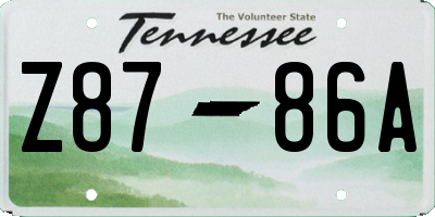 TN license plate Z8786A