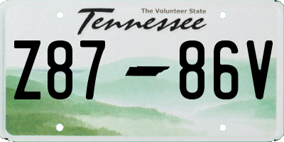 TN license plate Z8786V