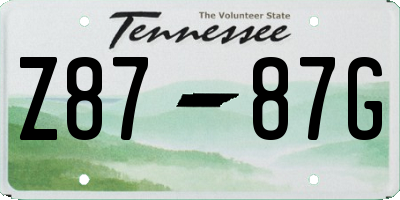 TN license plate Z8787G