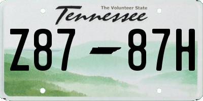 TN license plate Z8787H