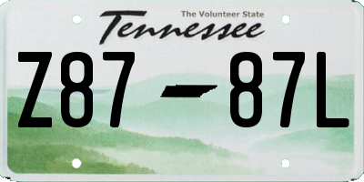 TN license plate Z8787L