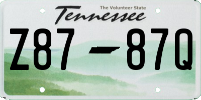 TN license plate Z8787Q