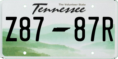TN license plate Z8787R