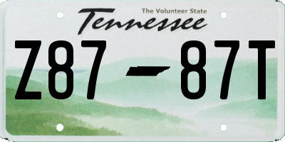 TN license plate Z8787T