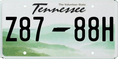 TN license plate Z8788H