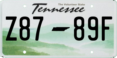 TN license plate Z8789F