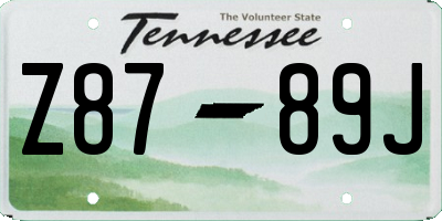TN license plate Z8789J