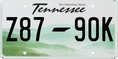 TN license plate Z8790K