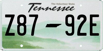 TN license plate Z8792E