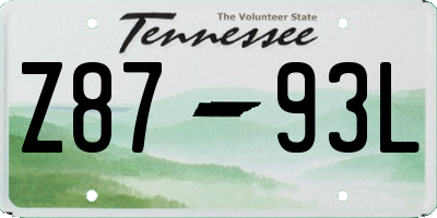 TN license plate Z8793L