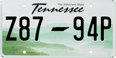 TN license plate Z8794P