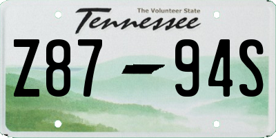 TN license plate Z8794S
