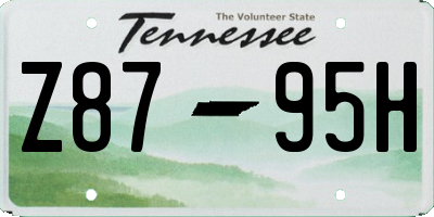 TN license plate Z8795H