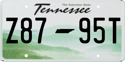TN license plate Z8795T