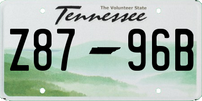 TN license plate Z8796B