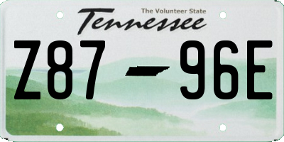 TN license plate Z8796E