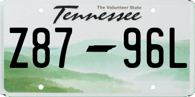 TN license plate Z8796L