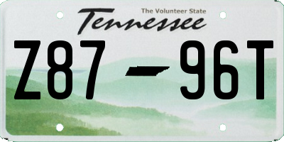 TN license plate Z8796T